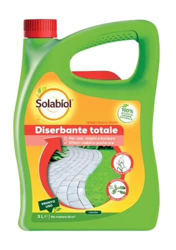 Solabiol Herbiclean PFnPO Diserbante Totale Biologico Pronto Uso. Erbicida Per Diserbo Erbacce e Muschio ad azione disseccante seccatutto Ideale per Vialetti e Bordure. 3L