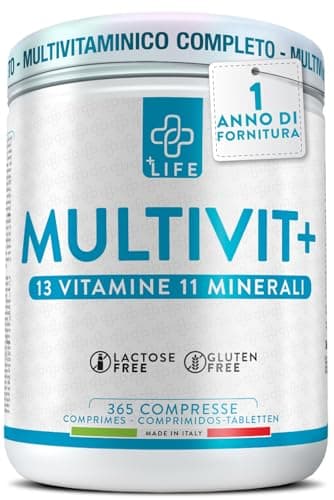 Multivitaminico Completo Con Minerali PiùLife 365 Compresse Con 24 Vitamine E Minerali, Integratore Multivitaminico Donna Uomo Bambini, Difese Immunitarie Adulti, Energia Integratori Stanchezza