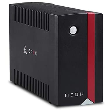 EPYC® NEON - UPS per PC e Modem, Gruppo di Continuità per Casa, Potenza 1000VA/600Watt, Tecnologia Line Interactive, AVR, 3 Uscite Schuko, UPS 1000VA, Nero