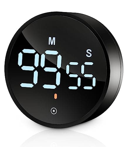 Birshe Digital Timer da Cucina con Display LCD e Magnete, Visibile per Cottura Classe Studio Allenarsi Magnetico Countdown Contaminuti Kitchen (Nero)