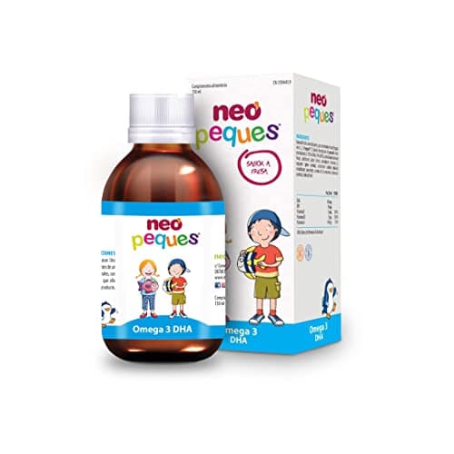 NEO PEQUES | Sciroppo per bambini Omega 3 DHA | 150 ml | Aiuta a migliorare la concentrazione | A base di Omega 3 DHA e vitamine | Delizioso gusto fragola