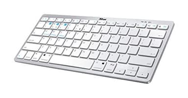 Trust Nado Tastiera Bluetooth Sottile per PC / Smart TV / Tablet / Laptop / Smartphone / Android, Layout Italiano QWERTY, Tastiera Wireless Leggera, Triplo Pairing, 12 Tasti Multimediali - Bianco