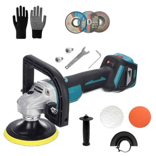Smerigliatrice Angolare a Batteria e Lucidatrice senza Fili 2 in 1, Flessibile da Taglio a Batteria Compatibile con Makita 18 V Batteria, Disco da 125 MM, 800 Watt, 9500 RPM (Batteria non inclusa)