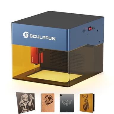 SCULPFUN iCube 3W Incisore laser, punto laser da 0,02 mm, velocità di incisione 10.000 mm/min, macchina per incisione laser con filtro antifumo, connessione app, 130 x 130 mm