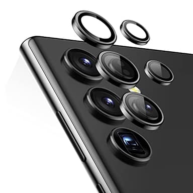ESR Pellicola per Fotocamera di Samsung Galaxy S23 Ultra (2023), Protezioni individuali per lenti della fotocamera, Vetro temperato sottile resistente ai graffi, Set di 5, Nero