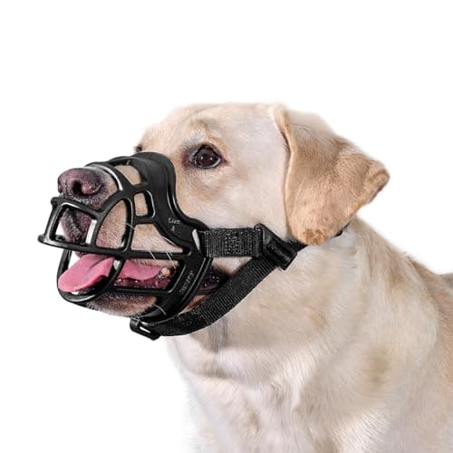 OneTigris Museruola morbida per cani, gomma resistente, cinghia regolabile adatta per museruole di cani medi e grandi dimensioni, prevenzione di abbaiare, mordere e masticare (XL)