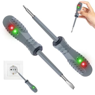 DAOUZL Tester di Tensione, 2 PCS Cacciavite Tensione 12-250V, Giravite Tester, Cacciavite Magnetico Tester di Tensione, Rilevatore Tensione Penna, Cacciavite Tester di Tensione, Rilevatori di Tnsione
