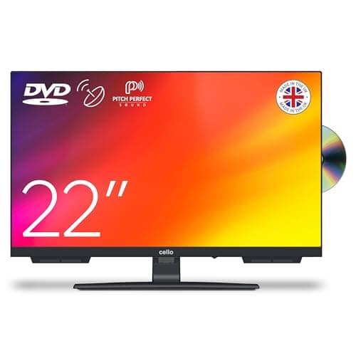 Cello C2224F 22" FULL HD DVD con lettore DVD integrato senza cornice Triplo sintonizzatore DVB-C/-S2/-T2 Pitch Perfect Sound Made in Europe [2024], 22" (2024)