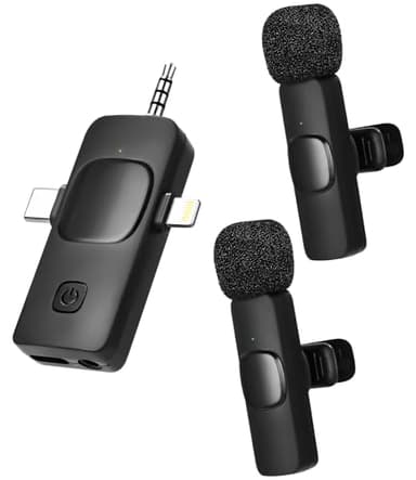 Yulado Microfono Wireless, Microfono Lavalier Wireless per iPhone/iPad/Telefono Android/Laptop/PC, Plug Play Microphone per Registrazione Video/Live Steam/Intervista/Youtube/TikTok/Facebook.