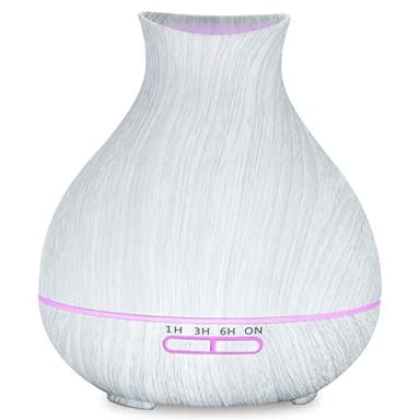 Diffusore di olio essenziale da 550 ml, 7 colori che cambiano,Diffusore di aromi con venature del legno,Con timer, spegnimento automatico senza acqua ultra silenziosa Adatto per camera da letto, yoga
