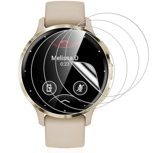 Vauki 4 Pezzi Pellicola Protettiva Compatibile con Garmin Venu 3s, Morbido Trasparente HD TPU Proteggi Schermo Ultra Sottile Senza Bolle, Anti-Scratch, Touch Sensibile