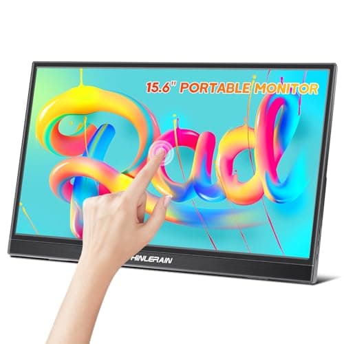 Thinlerain 15.6 Pollici Portatile Touch Screen Monitor USB C 1920 x 1080p IPS Schermo HDMI Esteso Monitor Portatile da Viaggio Monitor per PC Smartphone Laptop Windows 7 8 10