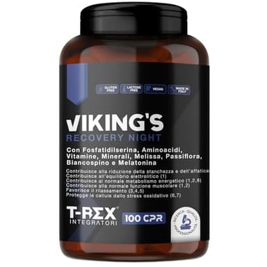VIKING's GH Plus Integratore Glutammina, Arginina, Lisina, Acido Aspartico, ZMA, Fosfatidilserina, Ornitina OKG | Per recupero muscolare notturno e aumento anabolismo - 100 cpr da 1500 mg
