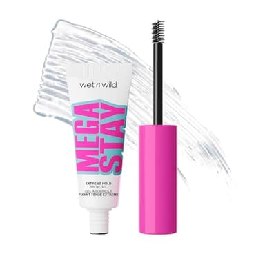 Wet n Wild Mega Stay Extreme Hold Brow Gel, Gel Sopracciglia dal Finish Trasparente e che non si Sfalda, Lunga Durata Fino a 16 ore, Formula Leggera, Facile Applicazione con un Pennello Piccolo