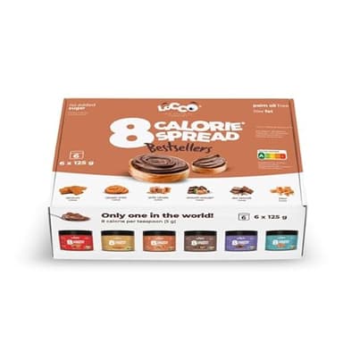 LoCCo Crema Proteica Spalmabile Senza Zucchero 6x125g - Speculoos e Cioccolato - Crema a Basso Contenuto Calorico 8 kcal - Alternative Proteiche per Spalmabili Dolci
