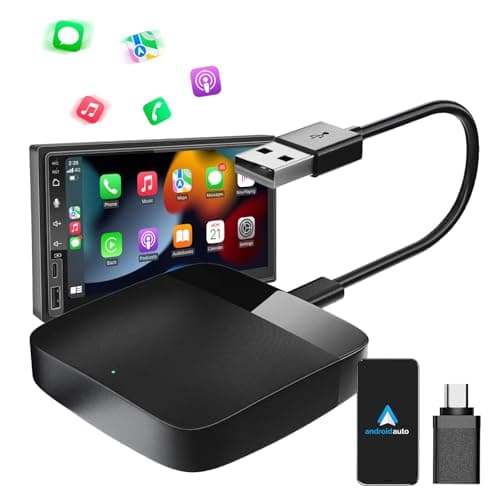 MEETOWN Adattatore Android Auto Wireless, Converti Android Auto Cablato in Wireless, Plug and Play da USB-A & USB-C, Compatibile con Android10+