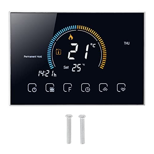 Pwshymi Termostato Intelligente, App Telefono Controllo Vocale Caldaia Termostato Riscaldamento LCD Touch Screen Termostato Programmabile AC 95‑240V Bianco Hvaccontrolthermostat