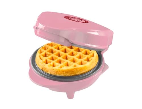 Bestron Piastra per Waffle in Edizione Natalizia, Edizione Limitata, Macchina per Waffle con Rivestimento Antiaderente, per Natale, Feste o come Regalo, Dimensione Waffle 10 cm, Colore: Rosa opaco