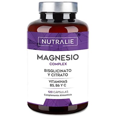Magnesio Completo - Magnesio Citrato + Magnesio Bisglicinato 2145mg - Anti stress e Fatica - Integratore Magnesio con Vitamine B5, B6 e C Calcio | 120 Capsule Vegane Nutralie