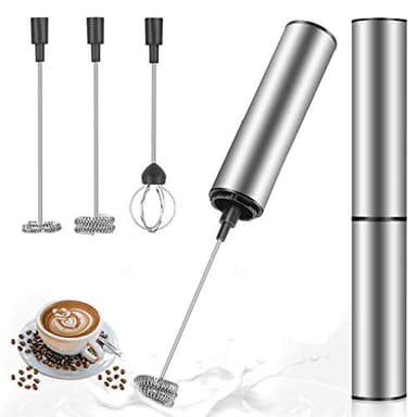 Mosuo Schiumalatte Frustino Montalatte Elettrico, Potente 19000rpm, Schiumino per Cappuccino, Matcha，Caffè Schiumoso, Latte Macchiato (USB)
