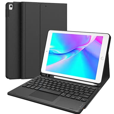 Earto Tastiera iPad 9 Generazione, Cover Tastiera per iPad 9a Gen con Touchpad, 2 Canali BT, Custodia con Italiano Tastiera per iPad 9/8/7ª Generazione 10.2, iPad Pro 10.5, iPad Air 3, Nero