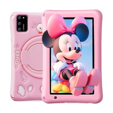 BISAIKASOW Tablet bambini 7 pollici, Android 13 Tablet, Octa-Core, 8GB+64GB （ 256 Espandibile, 5800mAh, 5MP+8MP, schermo HD, Software bambini preinstallato, Caso carino (rosa)