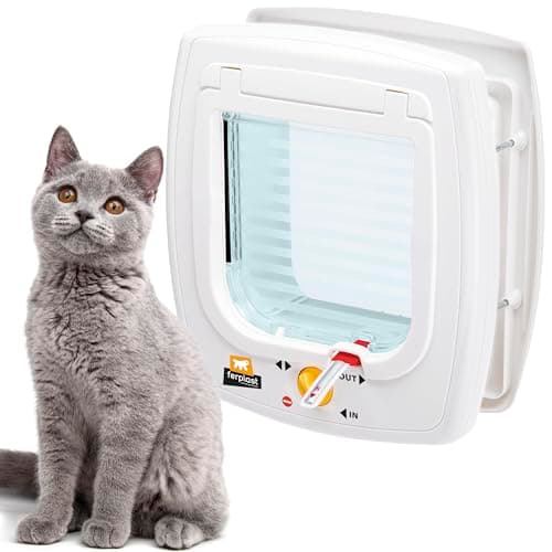 Ferplast SWING 7 MAGNETIC Gattaiola Cani e Gatti - Tag Collare Magnetico - 4 Modalità Chiusura - Sistema Antivento - Ammortizzatore Chiusura - Anti Oscillazione - Indicatore Direzione - Bianco