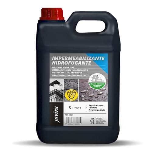 JOVIRA PINTURAS Impermeabilizzante Trasparente 5 L | Impermeabilizzazione Invisibile, Nessuna Generazione di Film, Protezione Totale su Facciate, Cemento, Terrazze, Tetti (5 Litres) F-50