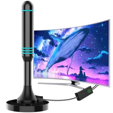 Antenna Digitale Terrestre 4K con Ricezione Ultra HD - Antenna TV Interna Portatile per Sky/Rai/DVB-T2 [Facile Installazione] Lungo Raggio 150Km