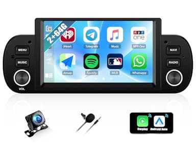 CAMECHO 2+64G Wireless Carplay 6.2" Autoradio per Fiat Panda 2013-2020 Android 13 Radio con Telecamera Retromarcia BLuetooth Navi WIFI GPS FM/RDS Android Auto Mirror Link SWC HD Touchscreen +Canbus