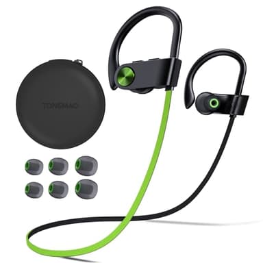 TONEMAC U8 Cuffie Bluetooth Sport,Auricolari Bluetooth con Filo,Cuffie Sportive Bluetooth 5.3 con Microfono,Cuffie Running Bluetooth in Ear con Filo,15 Ore di Ascolto,IPX7,per Jogging,Palestra,Verde