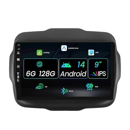 MISONDA Autoradio Android 2 Din da 9 pollici IPS per Jeep Renegade 2015-2019 Radio con supporto GPS Navi Bluetooth | DAB+ |DSP |Android Auto |WLAN |4G|MirrorLink |RDS|USB 6G+128G