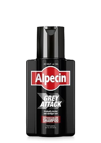 Alpecin Grey Attack Caffeine & Colour Shampoo 1x200ml | Capelli gradualmente più scuri e più forti | Risultato naturale | Contro la caduta ereditaria dei capelli