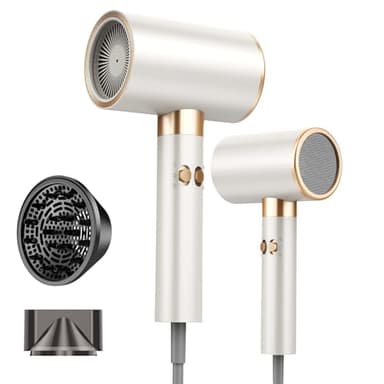 2400W Phon Capelli, Asciugacapelli Avere 500 Milioni di Ioni Negativi, 2 Accessori Styling 1 Gancio, Phon Capelli Professionale 3 Impostazioni di Calore e 2 Velocità, Per Casa, Salone, Viaggi, Donne