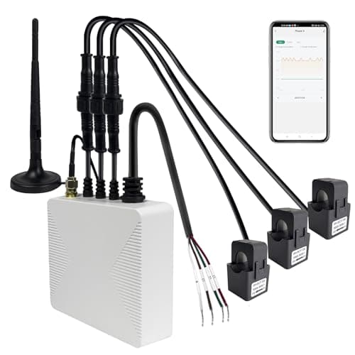 OWON 3 Fasi WiFi Smart Home Energy Monitor, Monitor di Elettricità in Tempo Reale, Contatore, 3 Fasi Morsetto Metro con 3 Sensori 200A