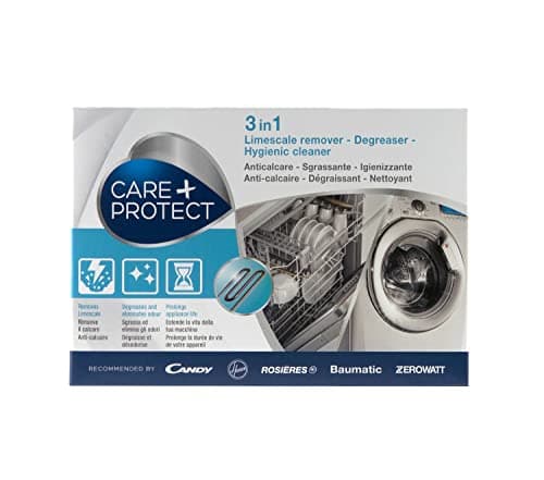 CARE + PROTECT 3in1 Anticalcare, Sgrassante e Igienizzante, per Lavastoviglie e Lavatrice, Universale, Originale, Professionale, in Polvere, 12 Bustine