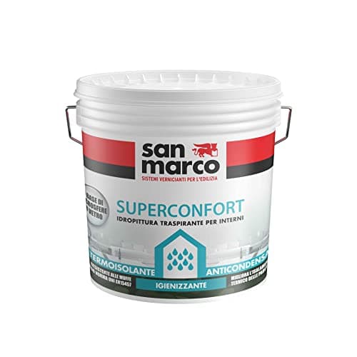 San Marco SUPERCONFORT Pittura per interni anticondensa termoisolante traspirante antimuffa, colore: Bianco, size: 10 lt