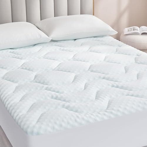 EHEYCIGA Topper Matrimoniale 160x200, Memory Foam Topper Materasso Respirabile con Tasca Extra Profonda, Bianco
