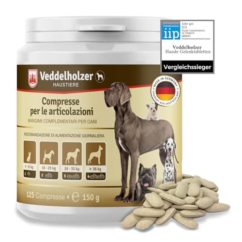 Veddelholzer Vincitore Certificato 2024 Compresse per Le articolazioni dei Cani integratori per Cani con cozza dalle Labbra Verdi MSM e Artiglio del Diavolo Glucosamina e collagene
