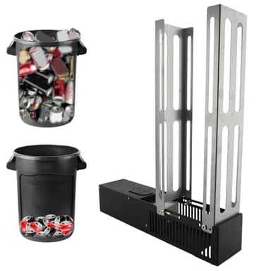 Schiaccia Lattine, Schiaccia Lattine Elettrico,3 Pulsanti Di Controllo E Staffa Regolabile,Doppia Modalità Manuale E Automatica,Riempie Fino a 8 Lattine,Adatto per Lattine Da 6 Once,12 Once E 16 Once