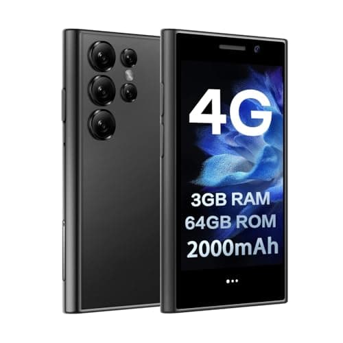 ZOKOE Mini smartphone 4G, 3 GB, RAM 64 GB, ROM 5,0 MP, schermo HD da 3,0 pollici, 2000 mAh, Quad Core, Dual SIM, Android 9.0 per bambini e studenti, mini cellulare sbloccato (nero)