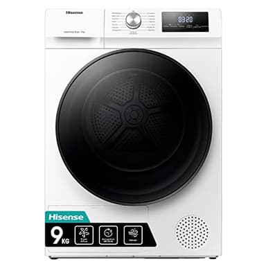 Hisense DHQA902U Asciugatrice A Pompa Di Calore Con Ion Tech, 9 Kg, A++, Oblò Nero, Big Display, Con Power Air Flow