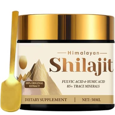 Shilajit Himalayano Puro, 50ML Shilajit Resin Himalaya, Organico Naturale con Oltre 85 Oligominerali e Acido Fulvico Mountain