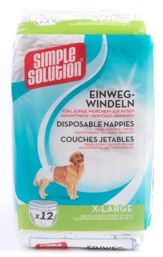 Simple Solution Pannolini per Cani USA e Getta per Cani di Sesso Femminile | Super Absorbent Leak-Proof Fit | Indicatore di umidità Confezione da 12