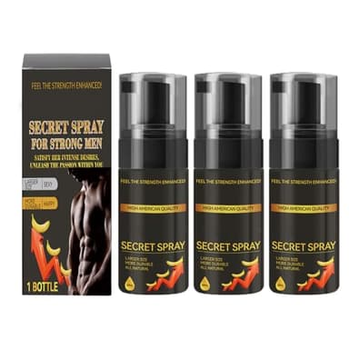 Orgrul 3 pezzi Secret Spray per uomini forti, The Male Delay Spray, spray da uomo, a lunga durata, spray Delay Stronger, migliora il comfort