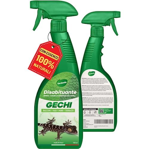Gardemia Disabituante Anti Gechi 750ml Spray Sgradito Azione Naturale Barriera Vegetale Che Disabitua Lucertole Rettili Casa Balcone Dissuasore Alternativa Eco a Repellente Veleno Naftalina Trappole