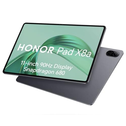 HONOR Pad X8A 4GB 128GB, Espandibile fino a 1TB, WIFI Tablet, 11 Pollici 90Hz Display, Snapdragon 680, 4 Altoparlanti, 8300mAh Batteria, Corpo in Metallo, Android 14, Google Service, Grigio
