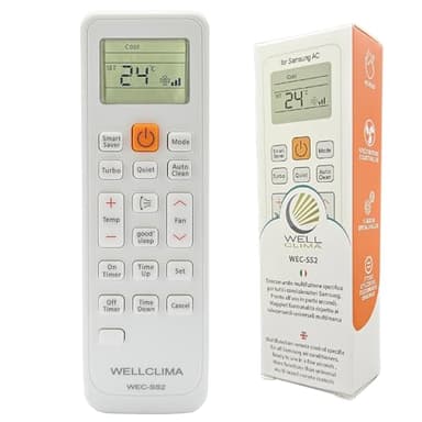 Wellclima Telecomando Universale per Climatizzatori Samsung, Compatibile con Tutti i Modelli, Simile agli Originali, Funzioni Avanzate, Utilizzo Immediato, Supporto Diretto