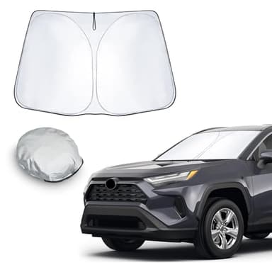 CDEFG Compatibile con Toyota RAV4 XA50 2019-2023 2024 Parasole per parabrezza, Parasole per la Parabrezza Anteriore, Ripiegabile per Evitare i Raggi del Sole, Raggi UV Auto Accessori