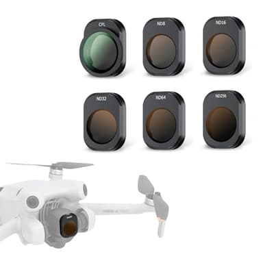 JJC Kit di filtri ND CPL compatibile con DJI Mini 4 Pro, confezione da 6 filtri ND8 ND16 ND32 ND64 ND256 filtri fissi a densità neutra polarizzatore CPL, filtro ND portatile multi rivestito Mini 4 Pro